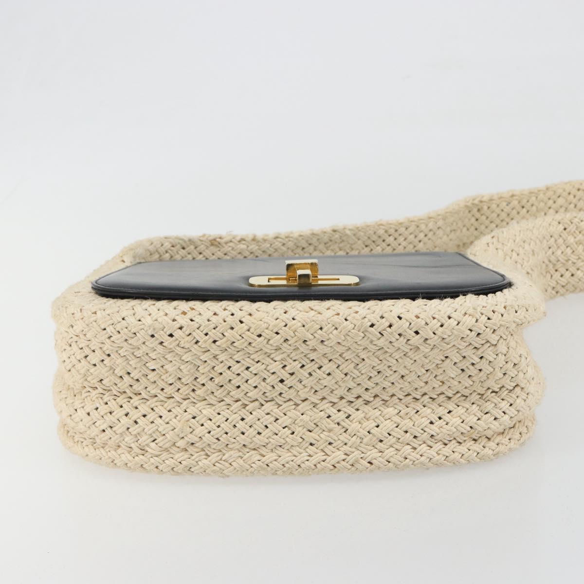 Salvatore Ferragamo Shoulder Bag Leather Black Gold Auth 197141