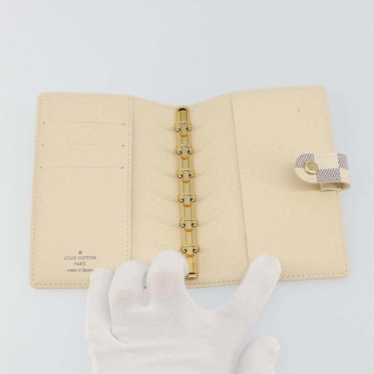 LOUIS VUITTON Damier Azur Agenda PM Day Planner Cover R20706 LV Auth 197147V