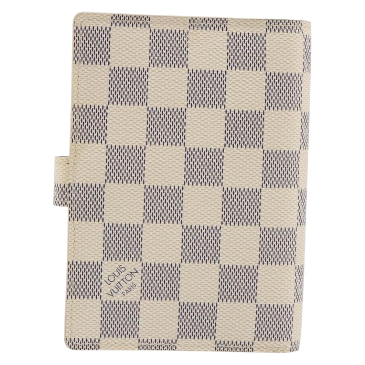 LOUIS VUITTON Damier Azur Agenda PM Day Planner Cover R20706 LV Auth 197147V
