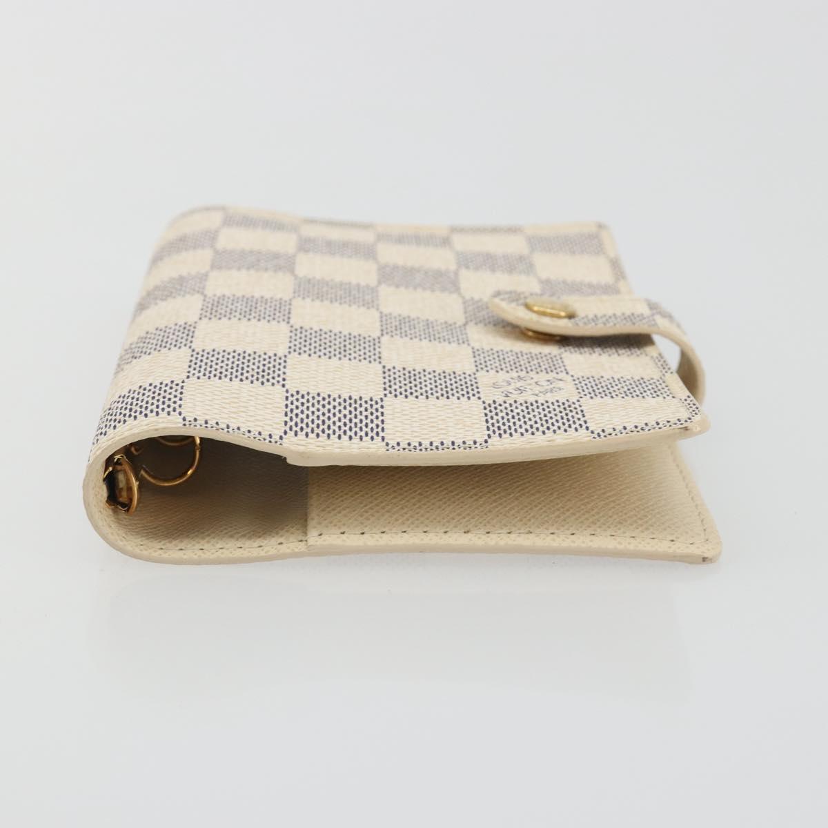 LOUIS VUITTON Damier Azur Agenda PM Day Planner Cover R20706 LV Auth 197147V