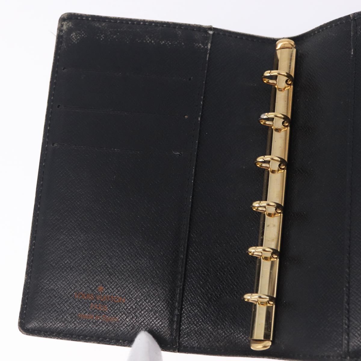 LOUIS VUITTON Epi Agenda PM Day Planner Cover Black R20092 LV Auth 197148