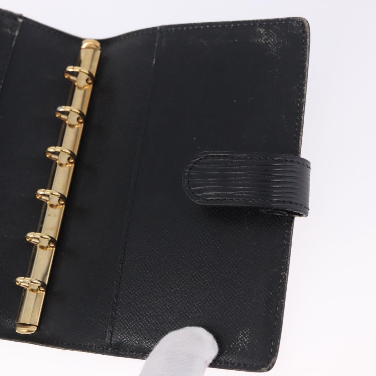 LOUIS VUITTON Epi Agenda PM Day Planner Cover Black R20092 LV Auth 197148