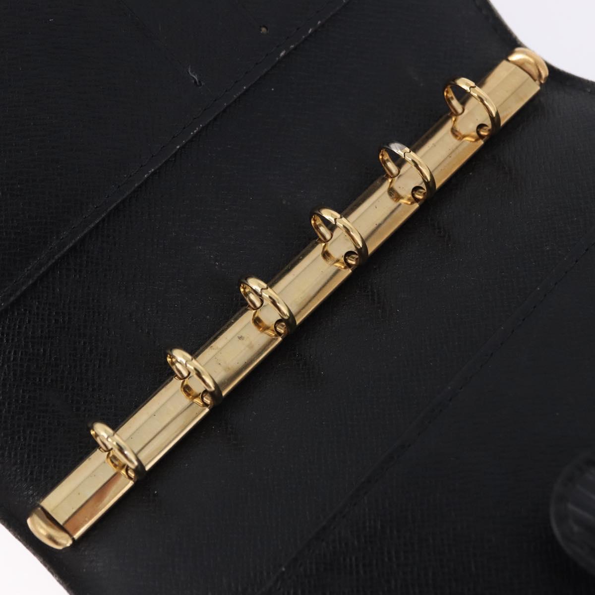 LOUIS VUITTON Epi Agenda PM Day Planner Cover Black R20092 LV Auth 197148