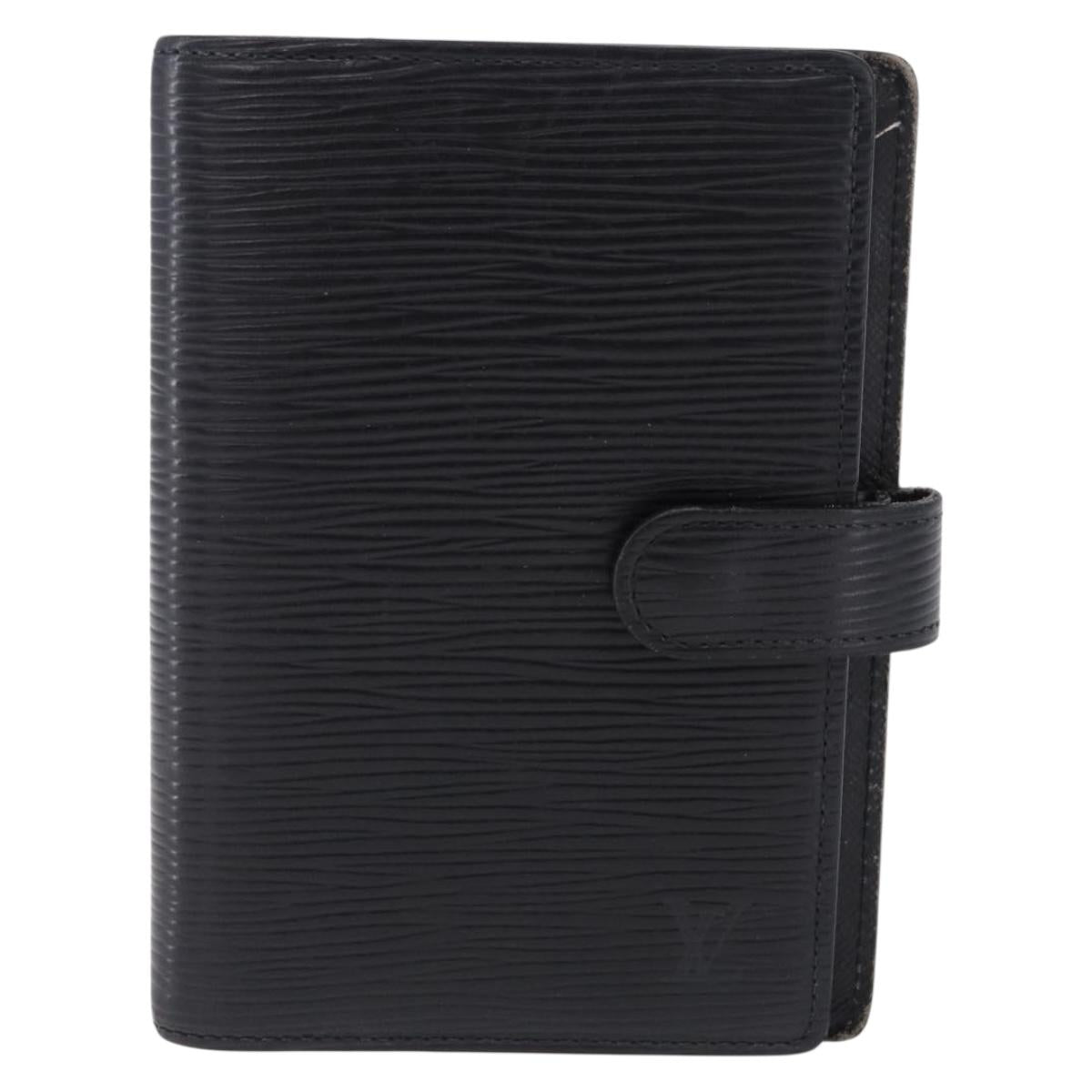LOUIS VUITTON Epi Agenda PM Day Planner Cover Black R20092 LV Auth 197148
