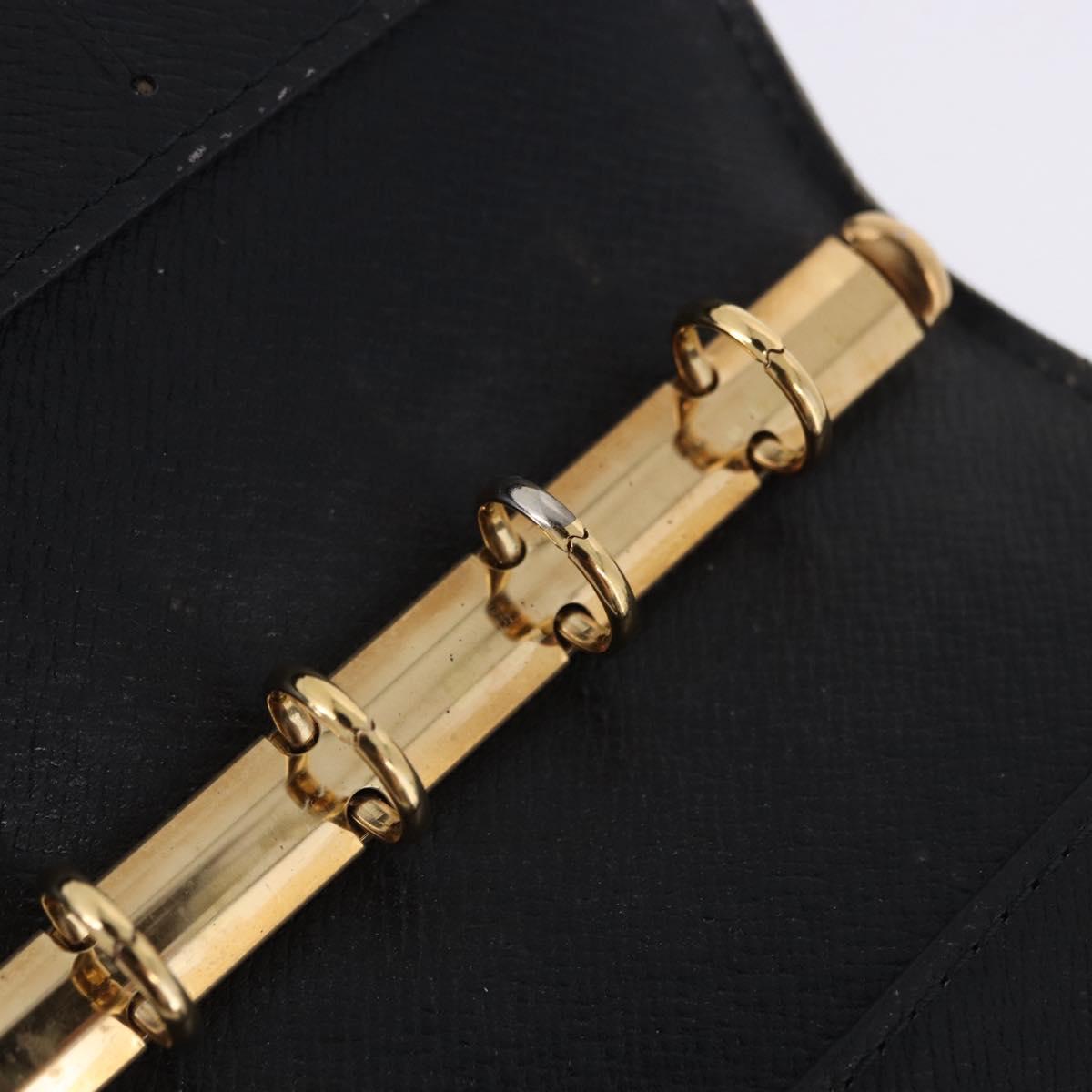 LOUIS VUITTON Epi Agenda PM Day Planner Cover Black R20092 LV Auth 197148