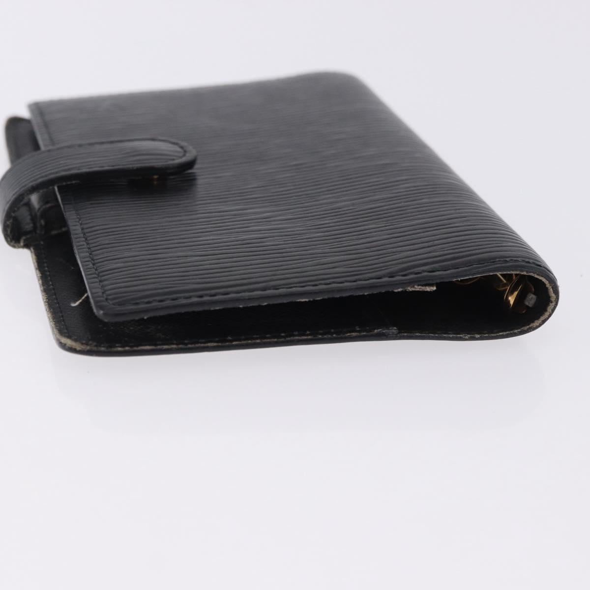 LOUIS VUITTON Epi Agenda PM Day Planner Cover Black R20092 LV Auth 197148