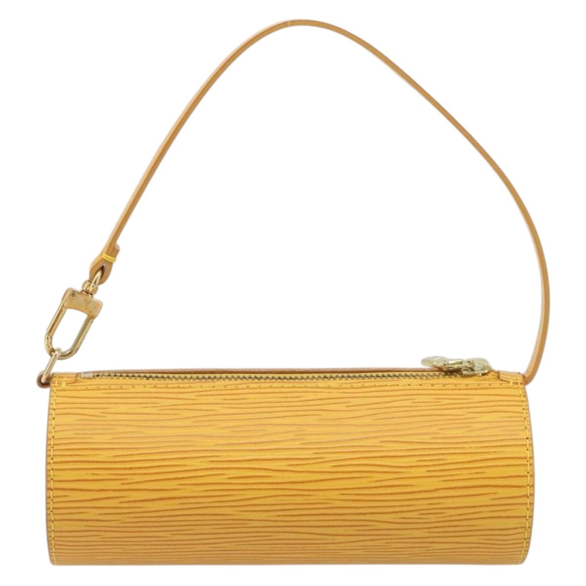 LOUIS VUITTON Epi Soufflot Pouch Yellow LV Auth 197149A