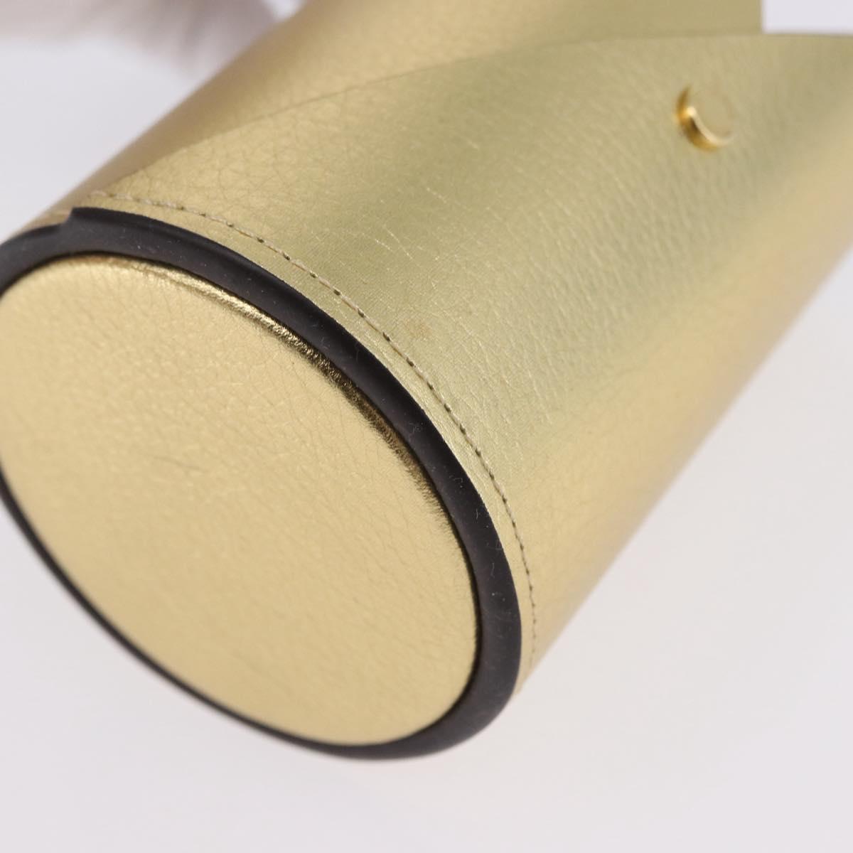 LOUIS VUITTON Monogram Pocrayon Gaston Pen Case Gold LV Auth 197153A