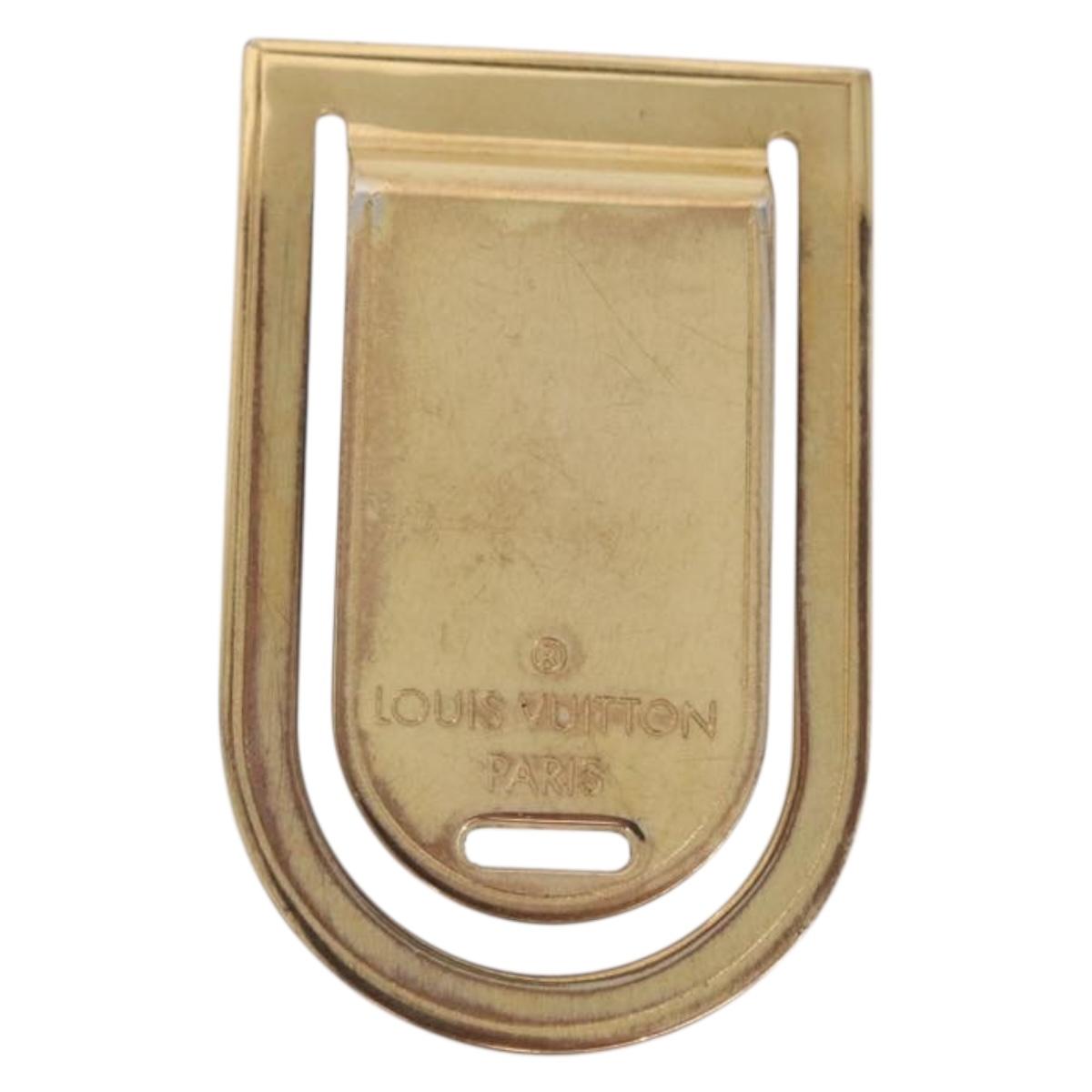 LOUIS VUITTON Pansavie Porto Address Money Clip metal Gold M64690 LV Auth 197155