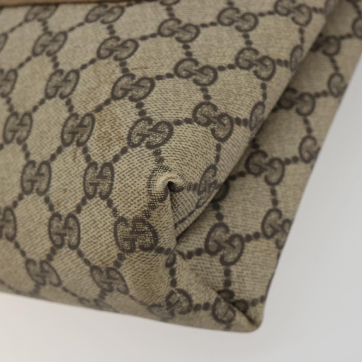 GUCCI GG Supreme Web Sherry Line Tote Bag PVC Beige 47 02 2140 Auth 197160