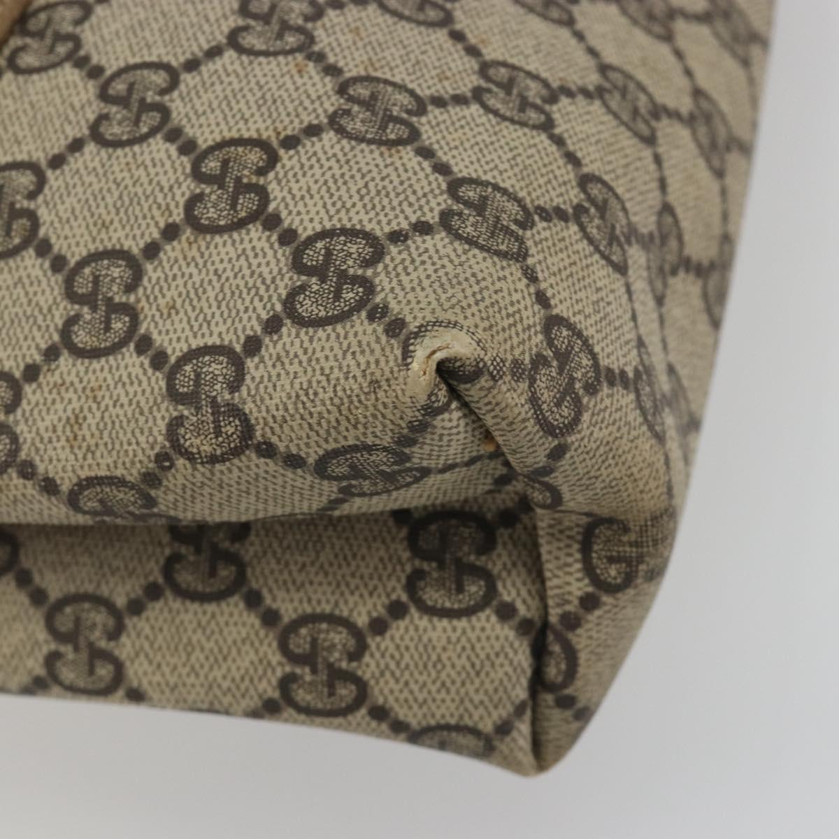 GUCCI GG Supreme Web Sherry Line Tote Bag PVC Beige 47 02 2140 Auth 197160