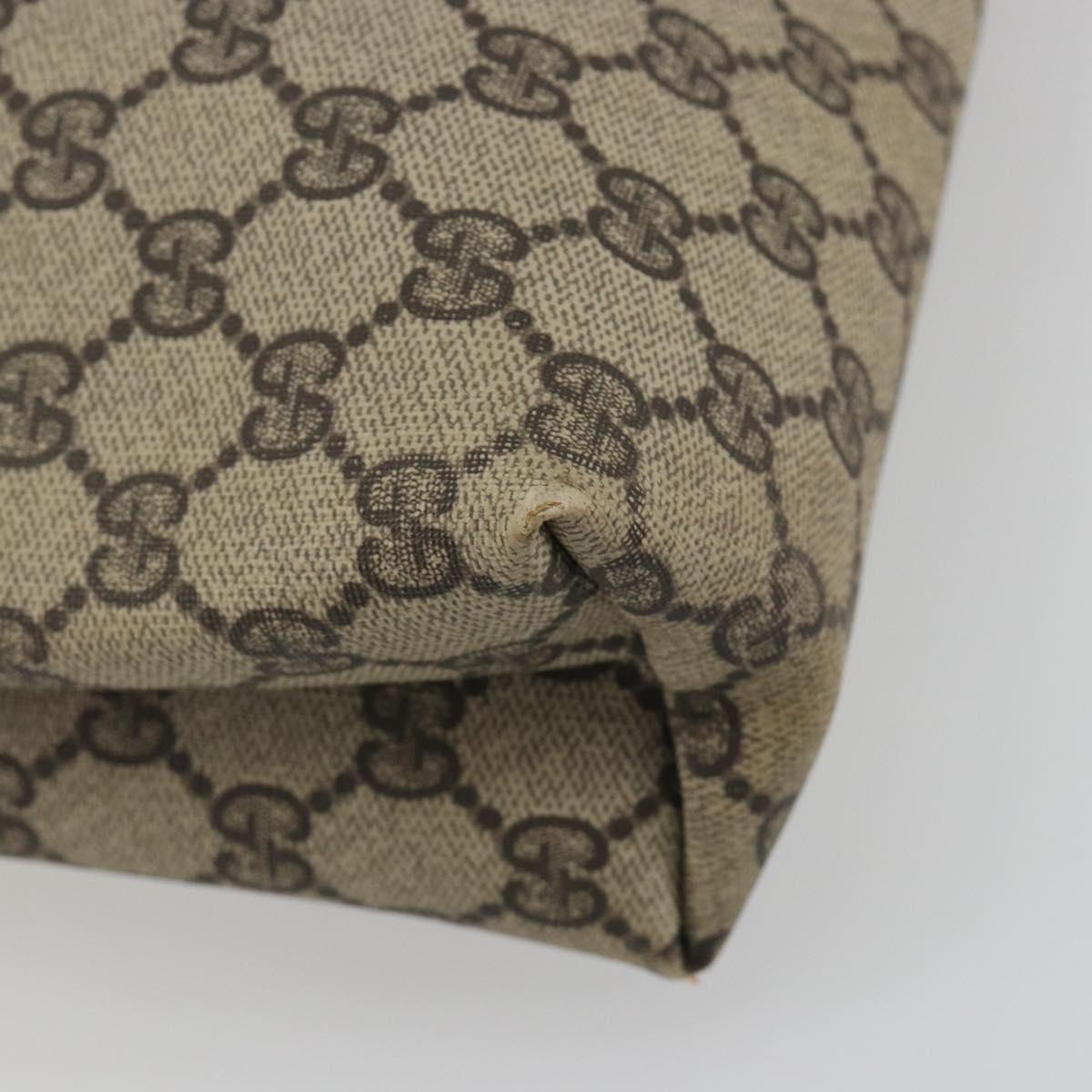 GUCCI GG Supreme Web Sherry Line Tote Bag PVC Beige 47 02 2140 Auth 197160