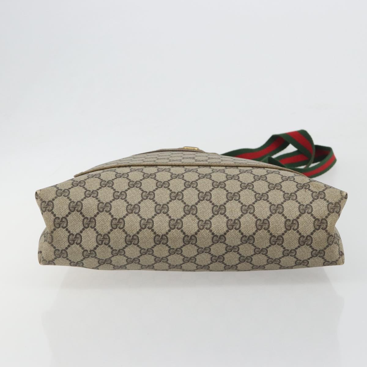 GUCCI GG Supreme Web Sherry Line Tote Bag PVC Beige 47 02 2140 Auth 197160