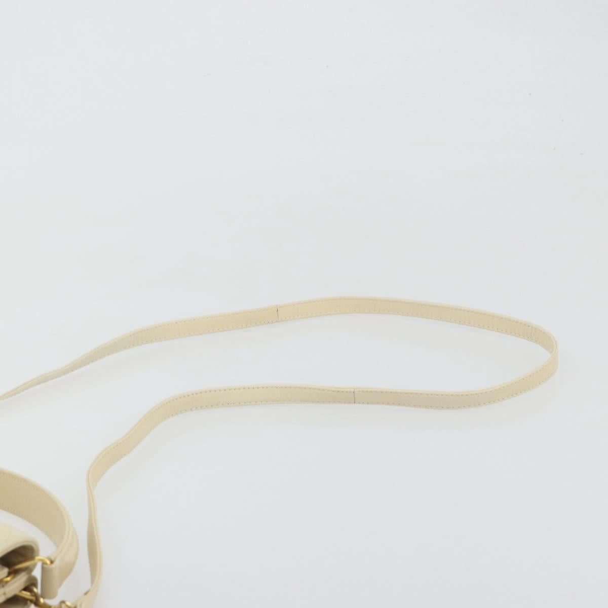 BALLY Shoulder Bag Leather 2way Ivory Gold Auth 197162A