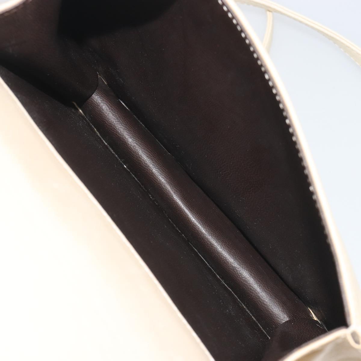 BALLY Shoulder Bag Leather 2way Ivory Gold Auth 197162A