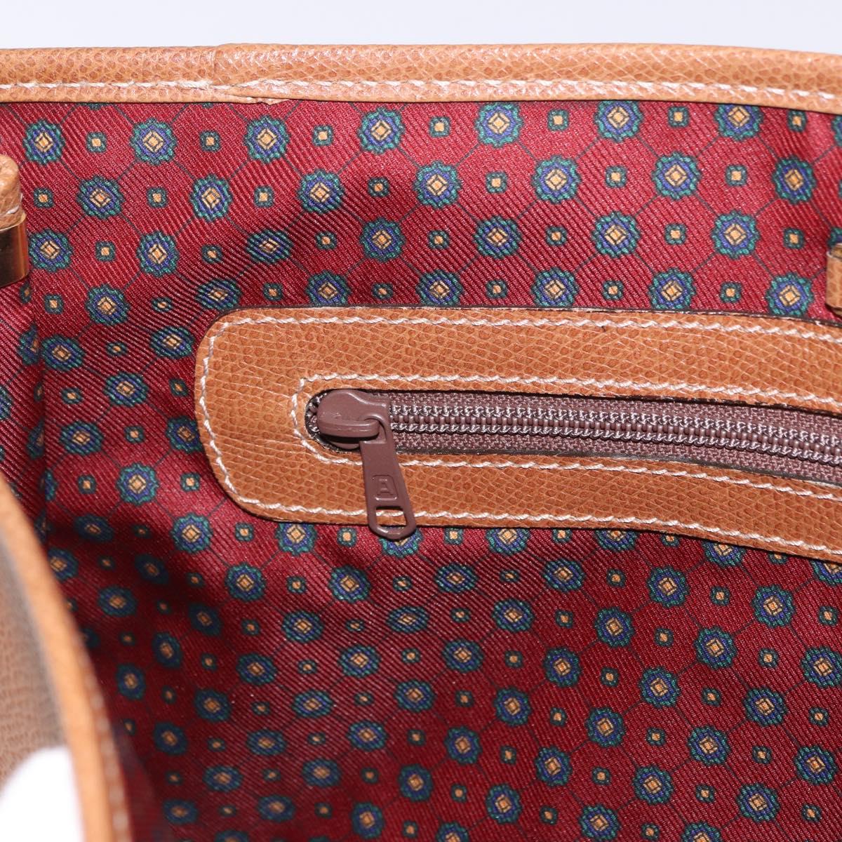 LOEWE Hand Bag Leather 2way Brown Gold Auth 197164