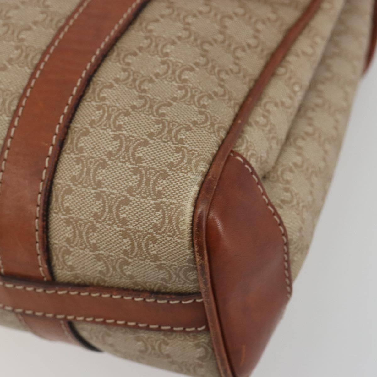 CELINE Macadam Canvas Hand Bag PVC Beige Gold Auth 197166