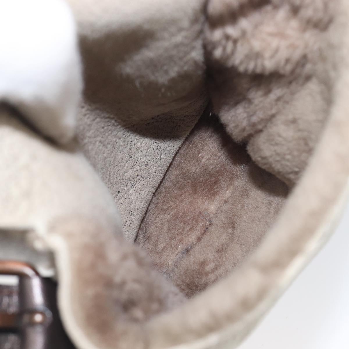 CELINE Shoulder Bag Mouton Brown Auth 197168