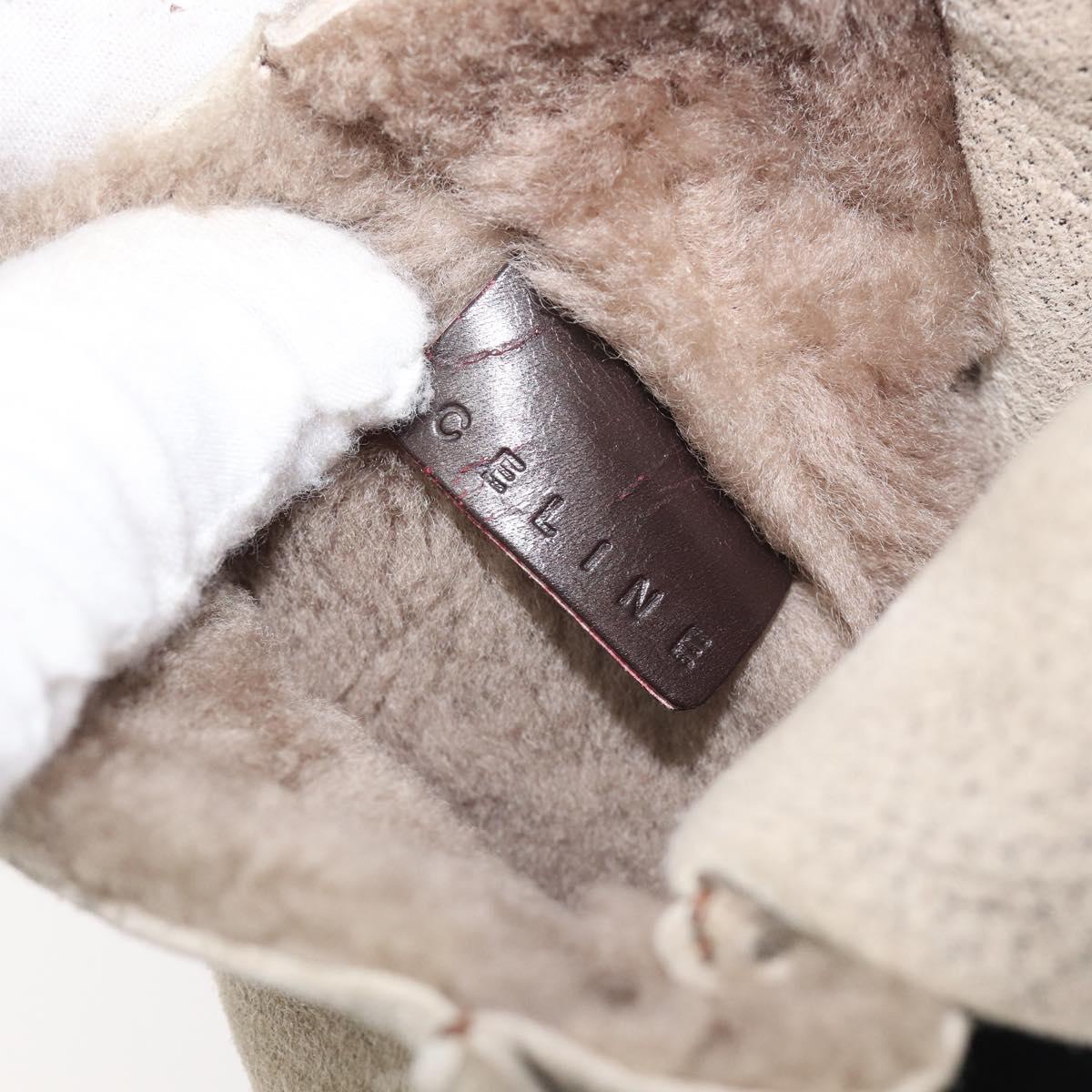 CELINE Shoulder Bag Mouton Brown Auth 197168