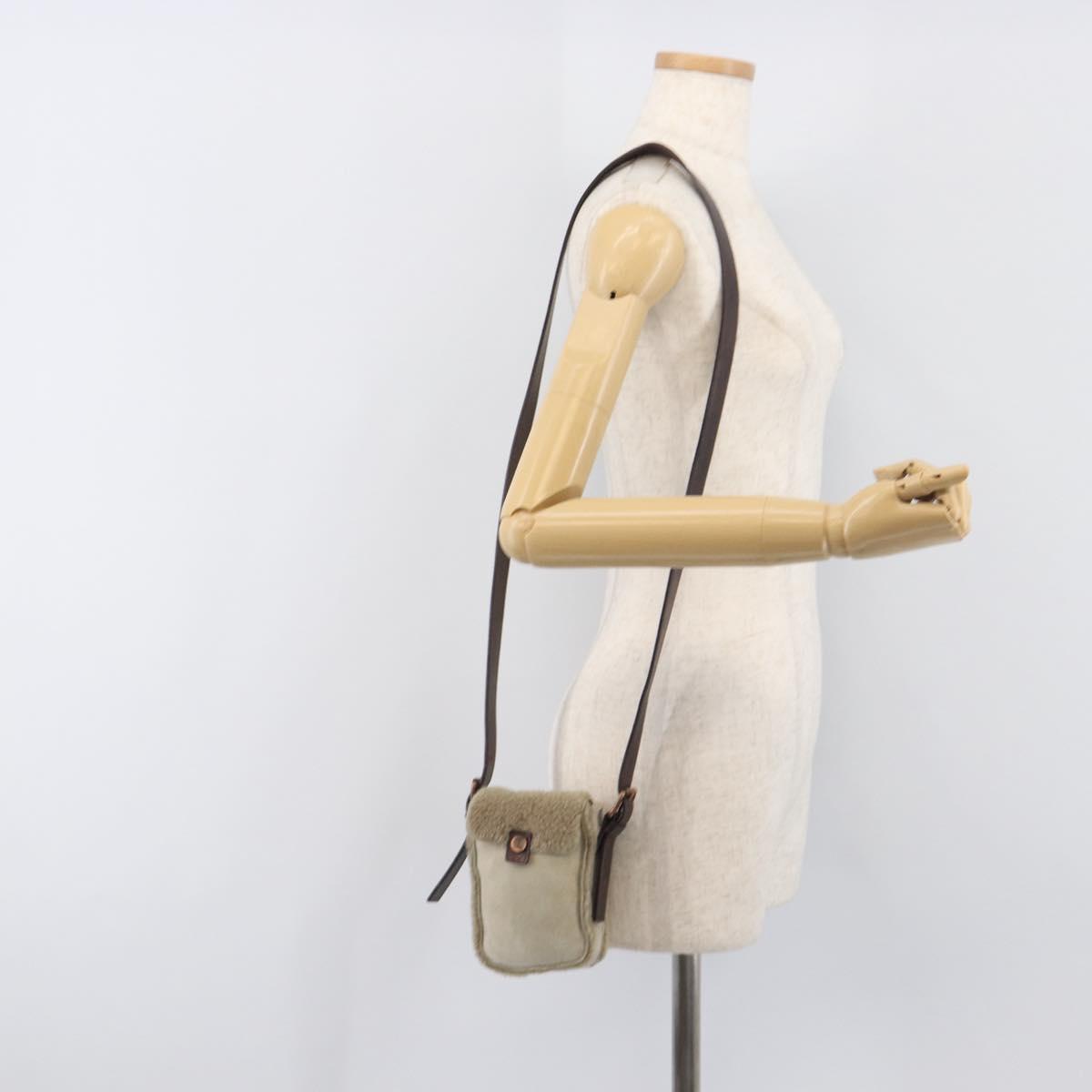 CELINE Shoulder Bag Mouton Brown Auth 197168
