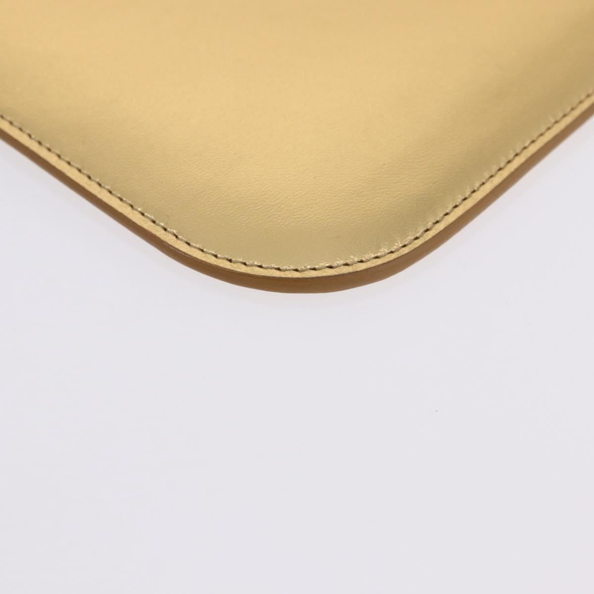 SAINT LAURENT iPad Case Leather Gold Auth 197169M