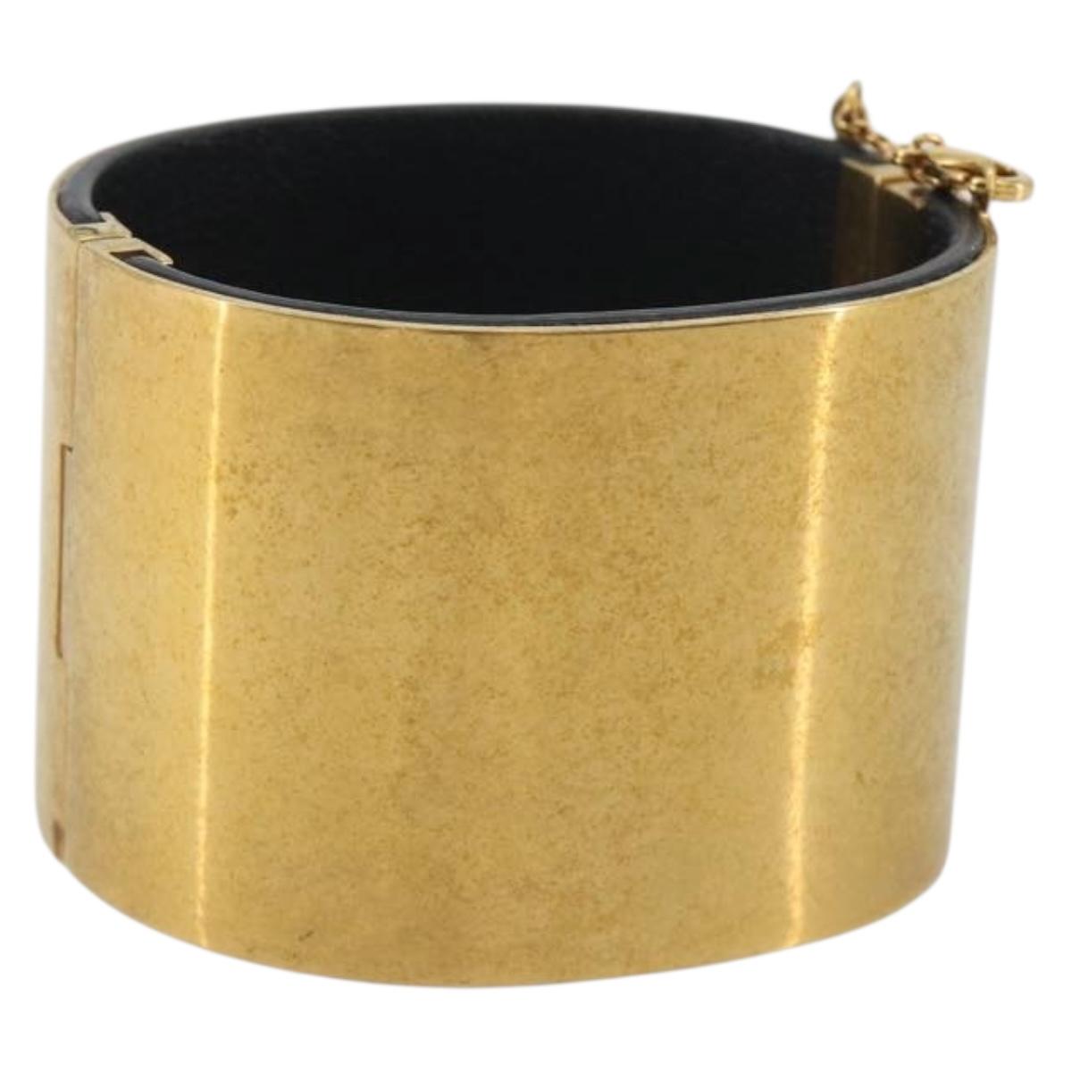 CELINE Bangle Bracelet metal Gold Auth 197170A