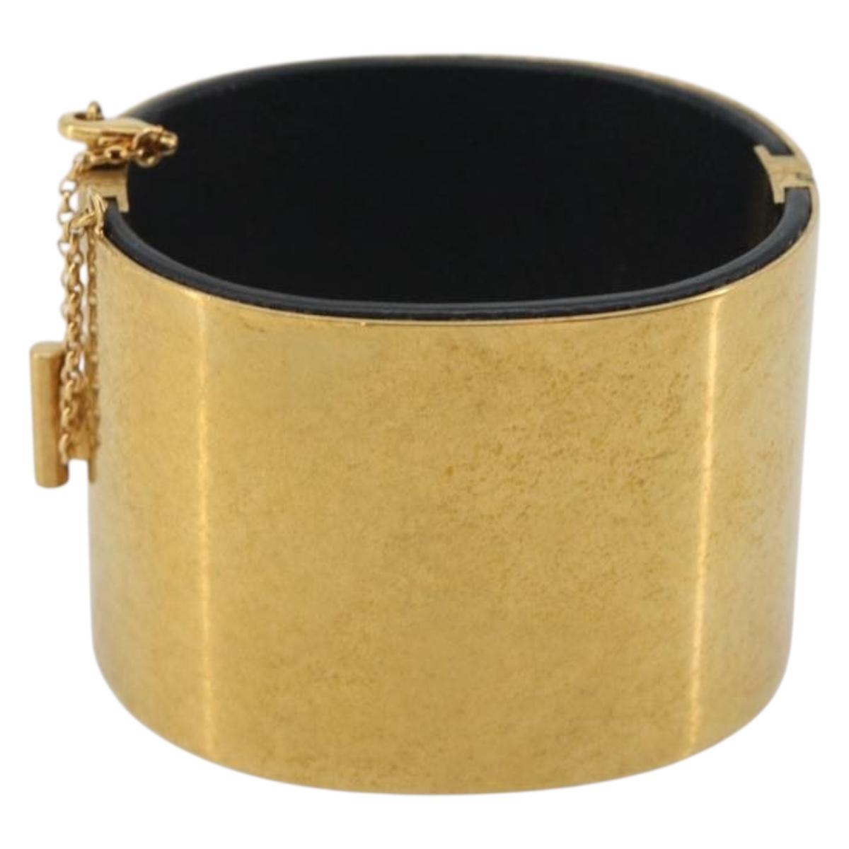 CELINE Bangle Bracelet metal Gold Auth 197170A