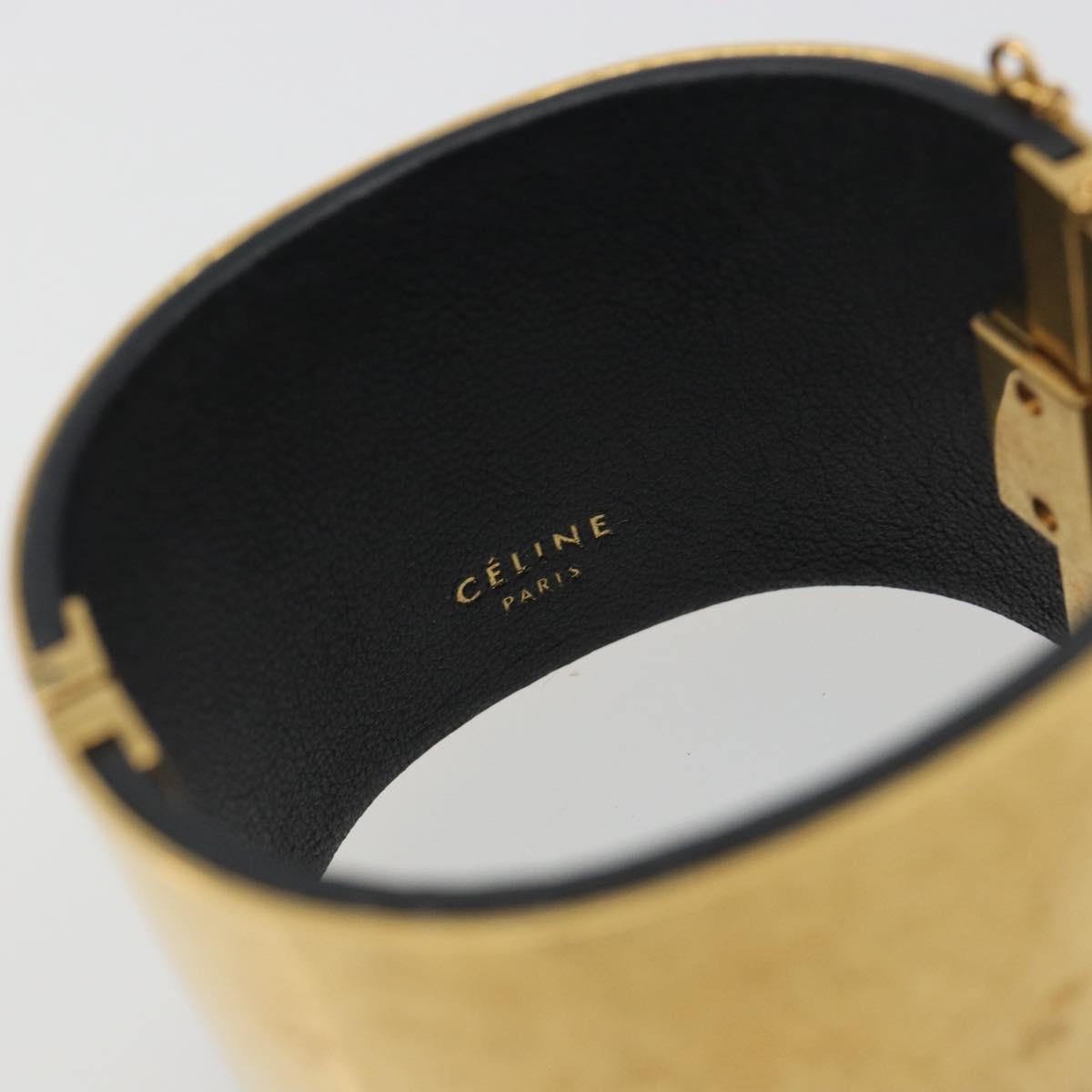 CELINE Bangle Bracelet metal Gold Auth 197170A