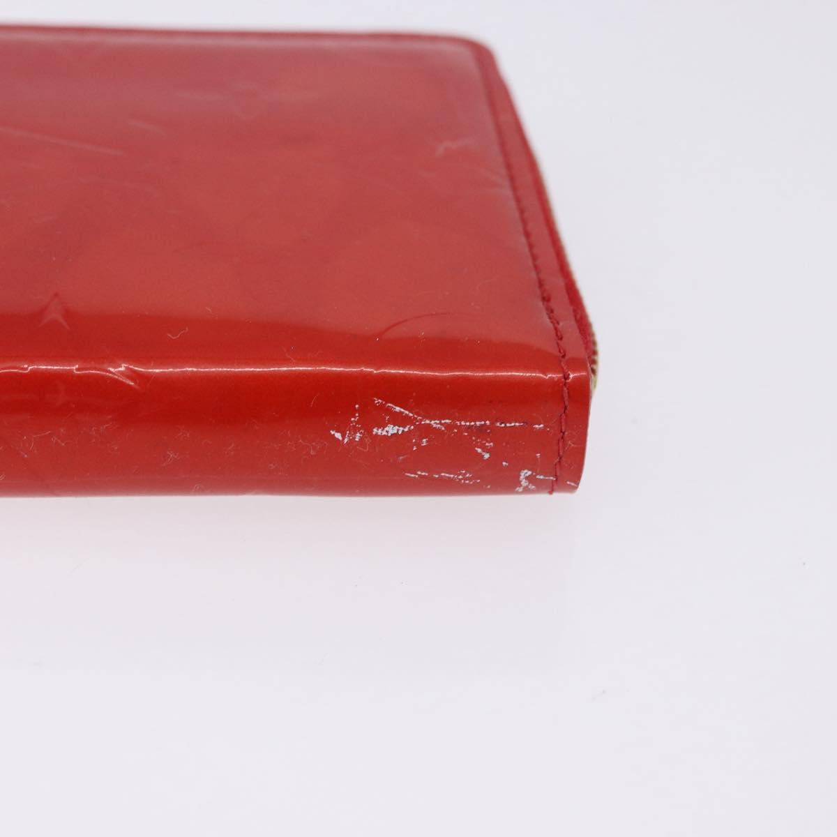 LOUIS VUITTON Monogram Vernis Bloom Wallet Rouge M91151 LV Auth 197172