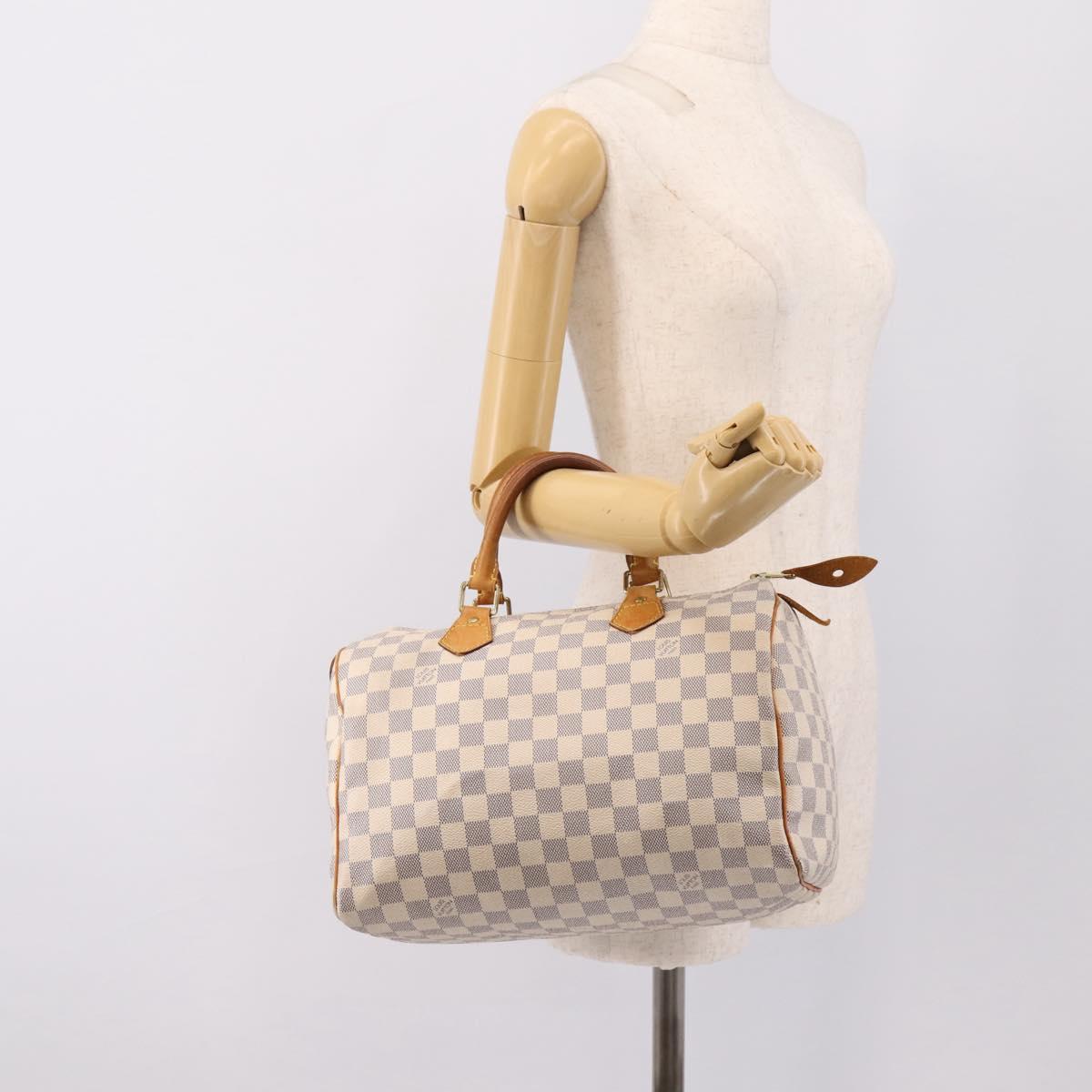 LOUIS VUITTON Damier Azur Speedy 30 Hand Bag N41533 LV Auth 197180