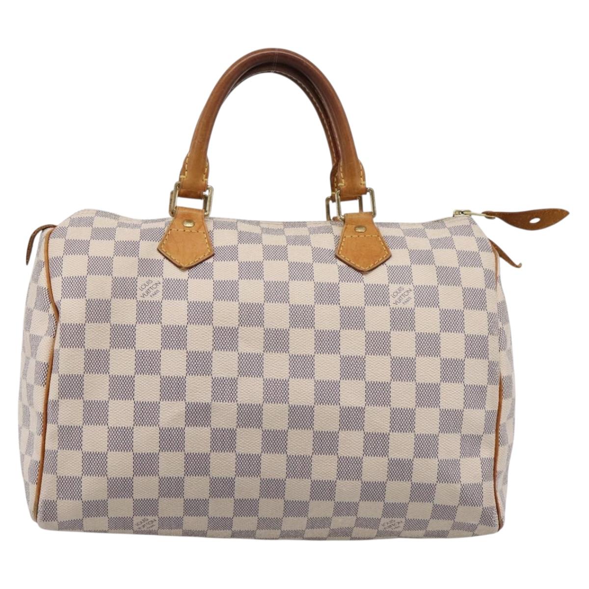 LOUIS VUITTON Damier Azur Speedy 30 Hand Bag N41533 LV Auth 197180