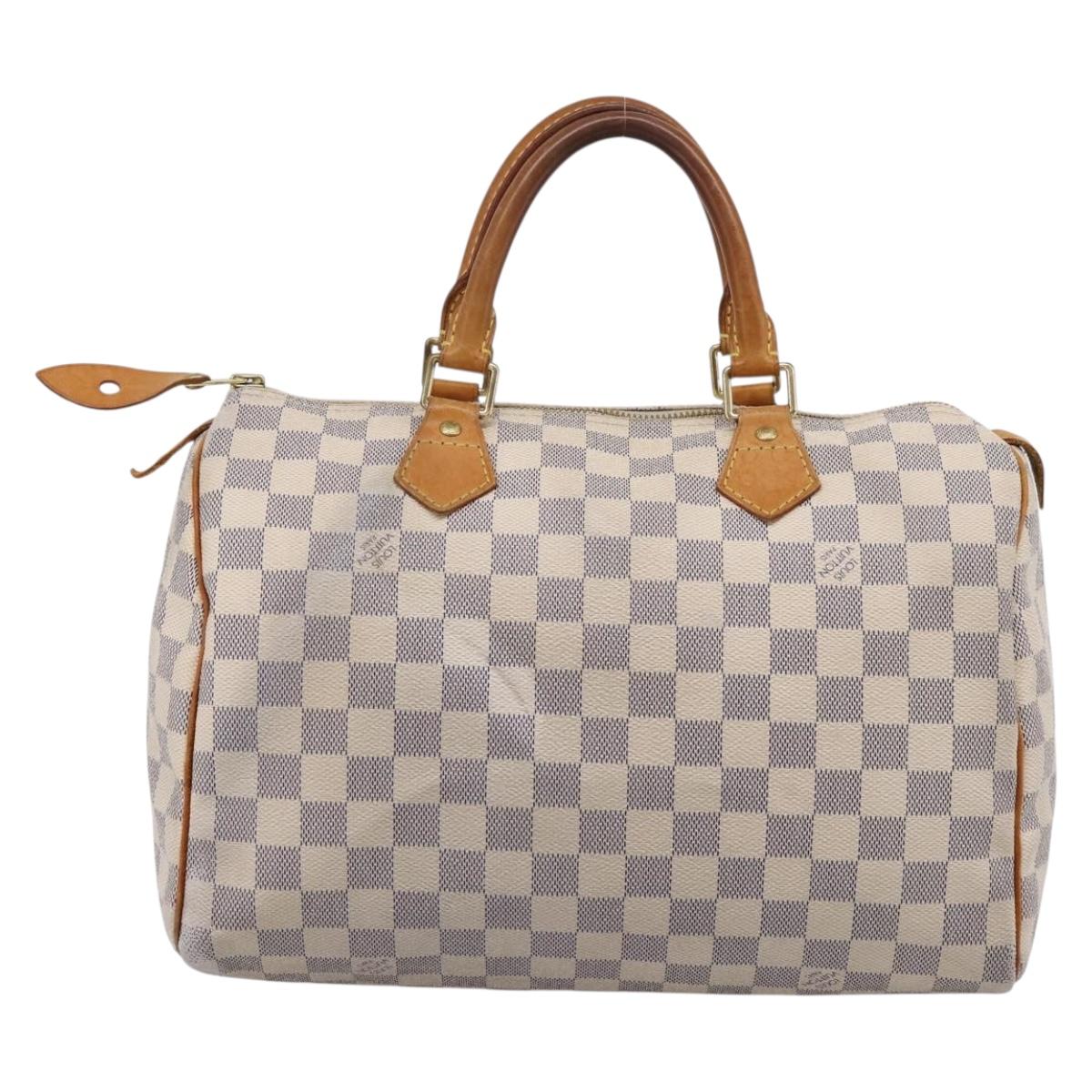 LOUIS VUITTON Damier Azur Speedy 30 Hand Bag N41533 LV Auth 197180