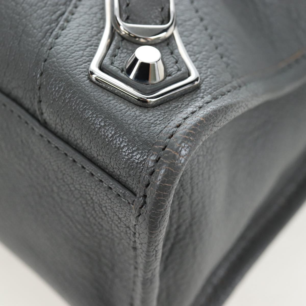 BALENCIAGA Classic Metallic Ege City Bag Leather 2way Gray 432831 Auth 197181SAM