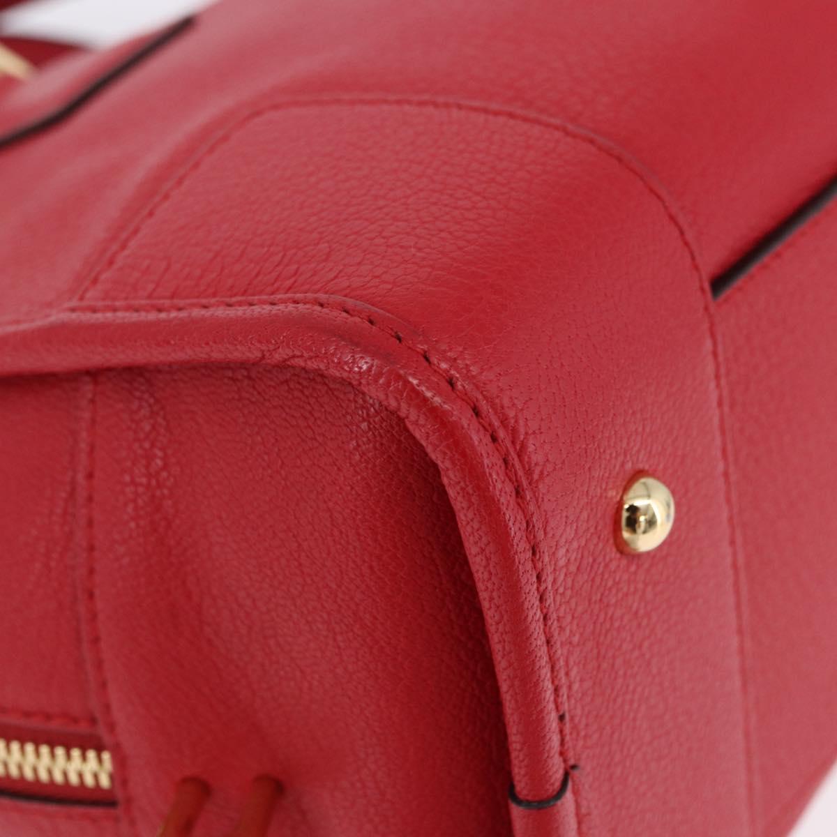 LOEWE Amazona 28 Hand Bag Leather Red Gold Auth 197185SAM