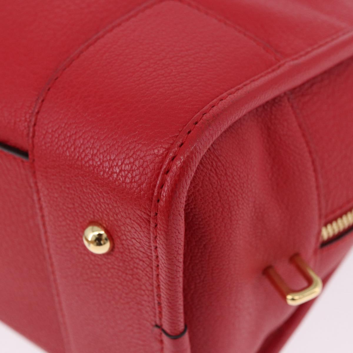 LOEWE Amazona 28 Hand Bag Leather Red Gold Auth 197185SAM