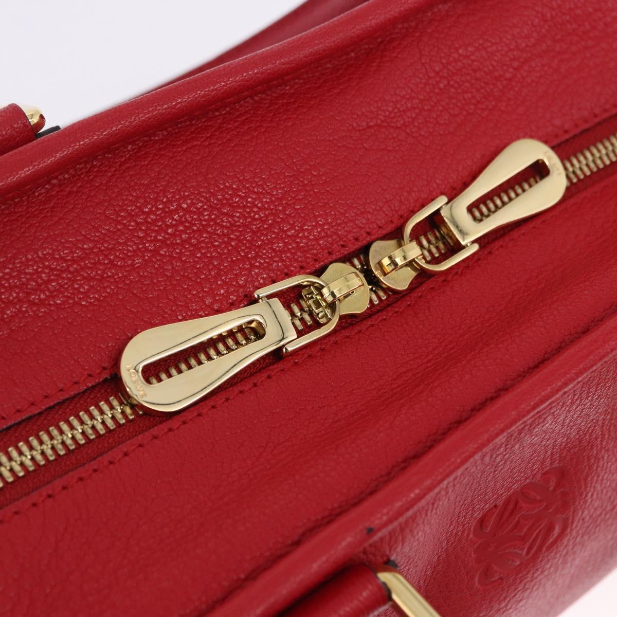 LOEWE Amazona 28 Hand Bag Leather Red Gold Auth 197185SAM