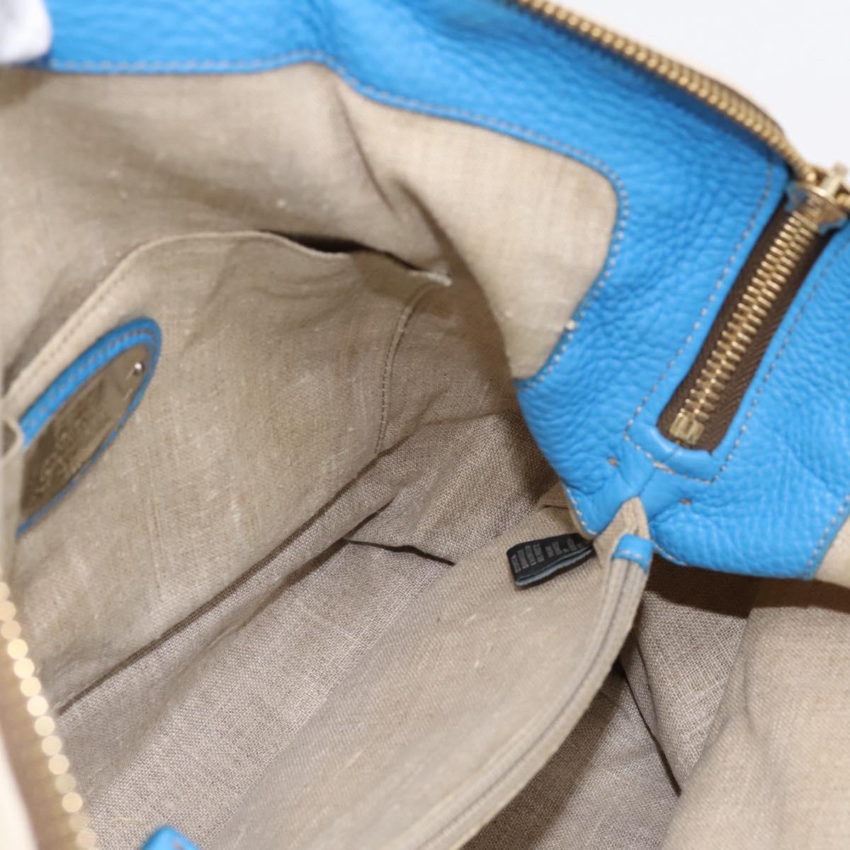 FENDI Celeria Tote Bag Canvas Ivory Gold Auth 197186A