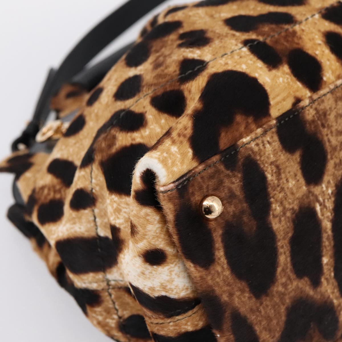 Salvatore Ferragamo Gancini Hand Bag Harako leather 2way Brown Gold Auth 197192A