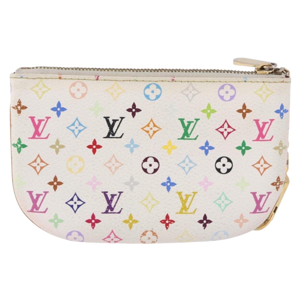 LOUIS VUITTON Monogram Multicolor Pochette MM Pouch White M60028 LV Auth 197193