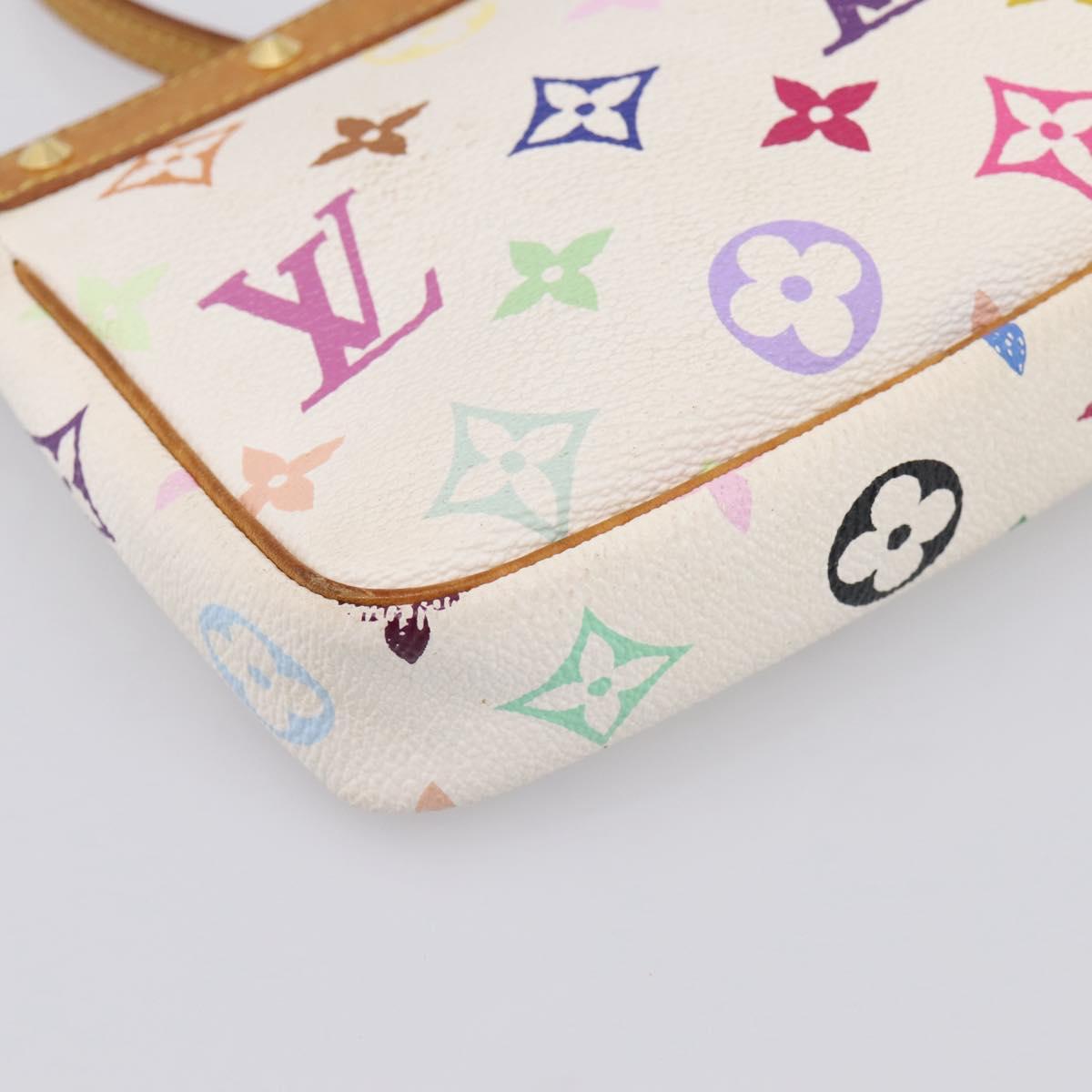 LOUIS VUITTON Monogram Multicolor Pochette Accessoires White M92649 Auth 197194