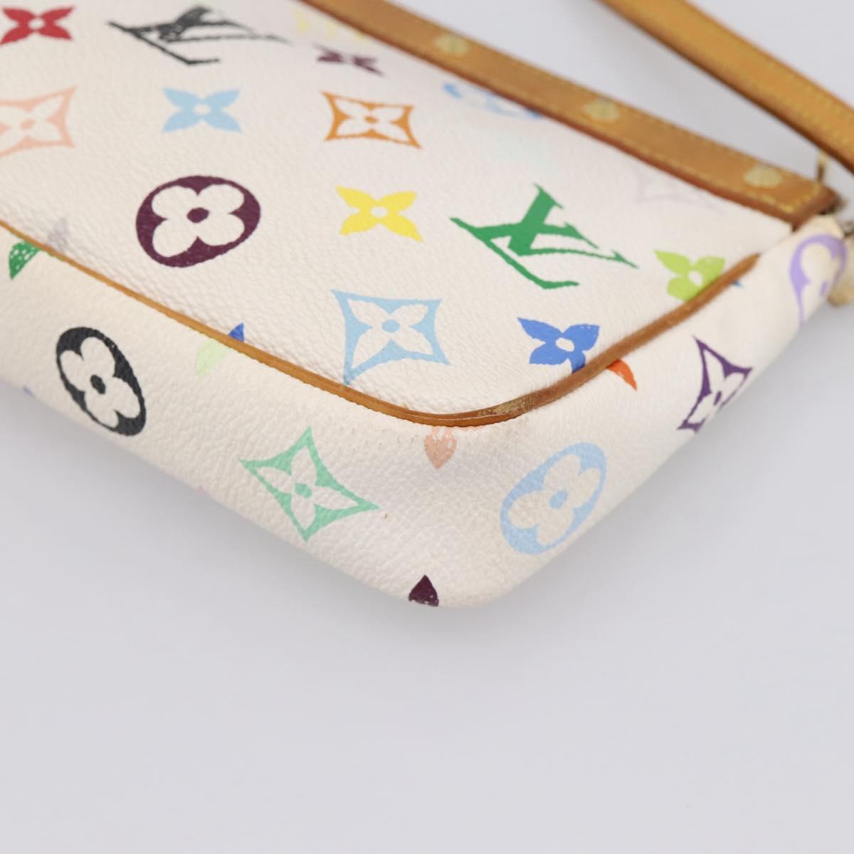 LOUIS VUITTON Monogram Multicolor Pochette Accessoires White M92649 Auth 197194