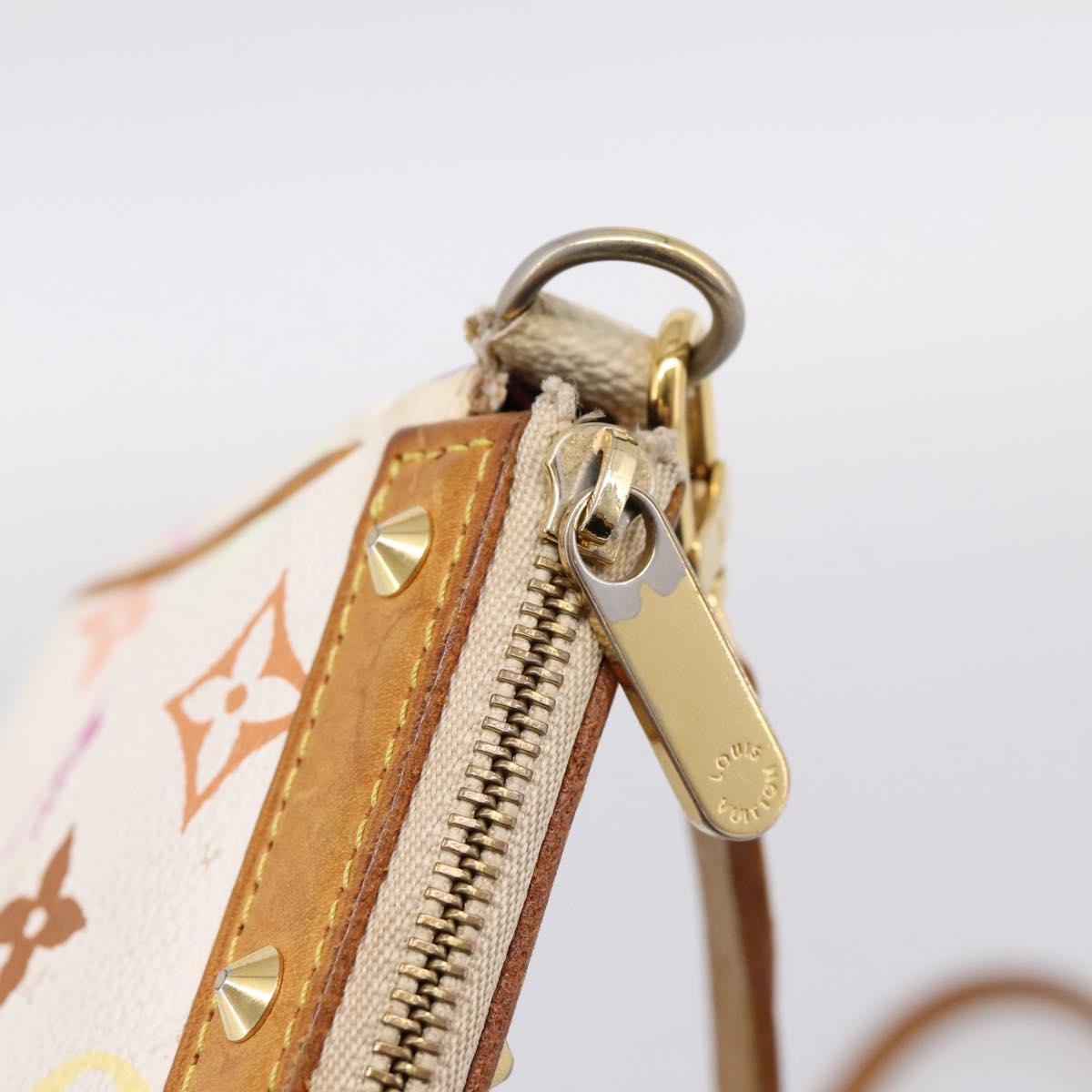 LOUIS VUITTON Monogram Multicolor Pochette Accessoires White M92649 Auth 197194