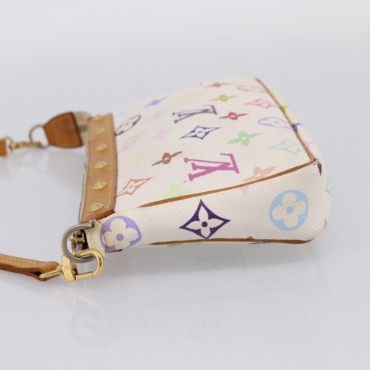 LOUIS VUITTON Monogram Multicolor Pochette Accessoires White M92649 Auth 197194