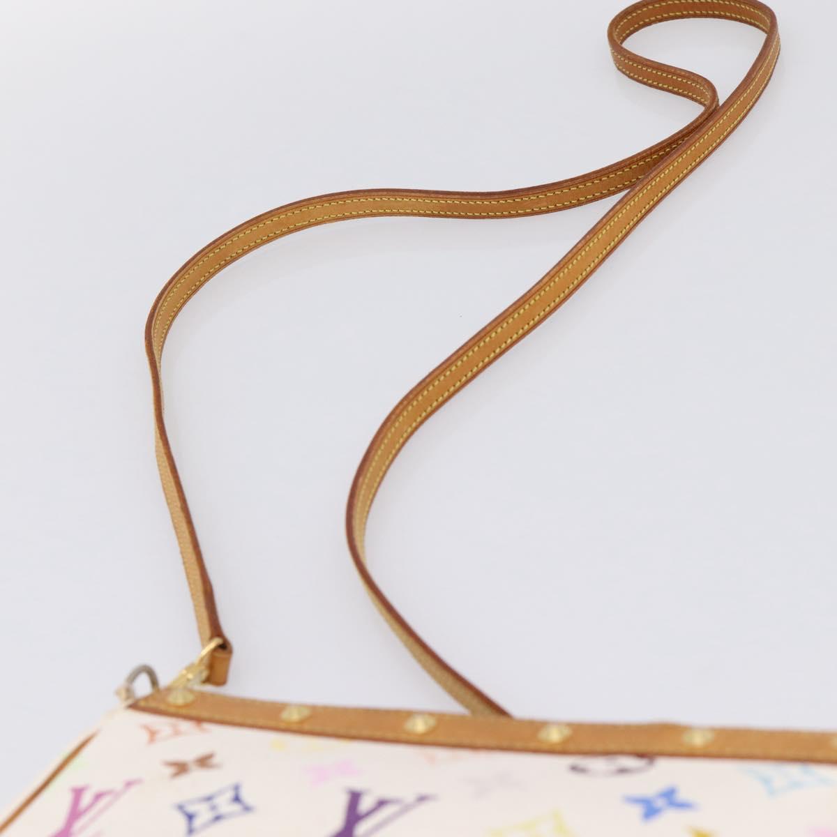 LOUIS VUITTON Monogram Multicolor Pochette Accessoires White M92649 Auth 197194