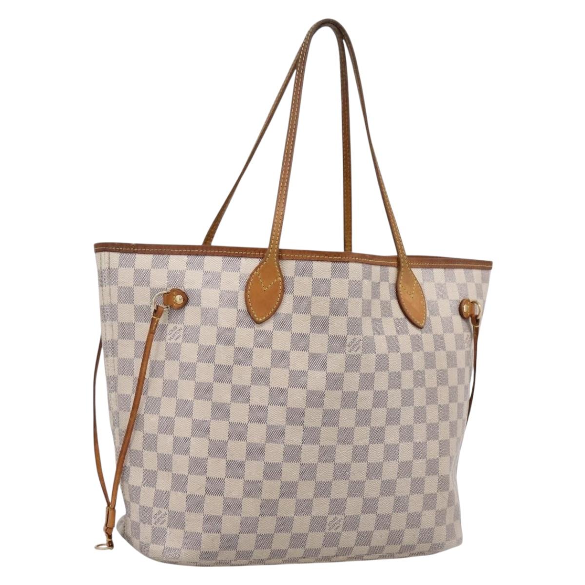LOUIS VUITTON Damier Azur Neverfull MM Tote Bag N41605 LV Auth 197196