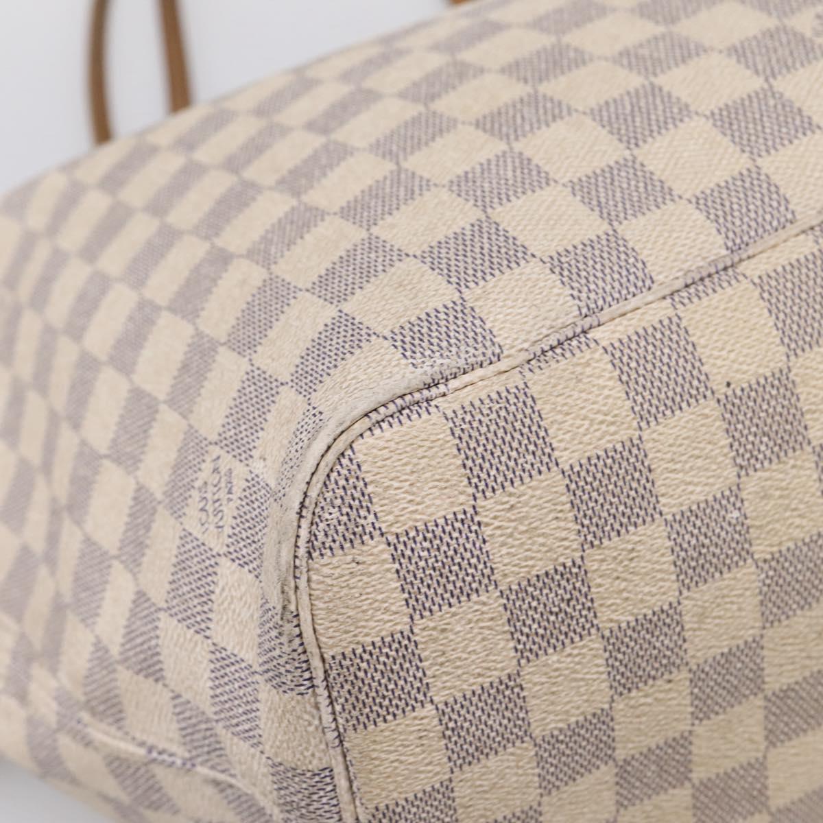 LOUIS VUITTON Damier Azur Neverfull MM Tote Bag N41605 LV Auth 197196
