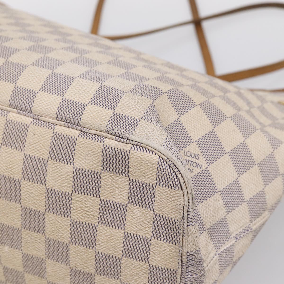 LOUIS VUITTON Damier Azur Neverfull MM Tote Bag N41605 LV Auth 197196