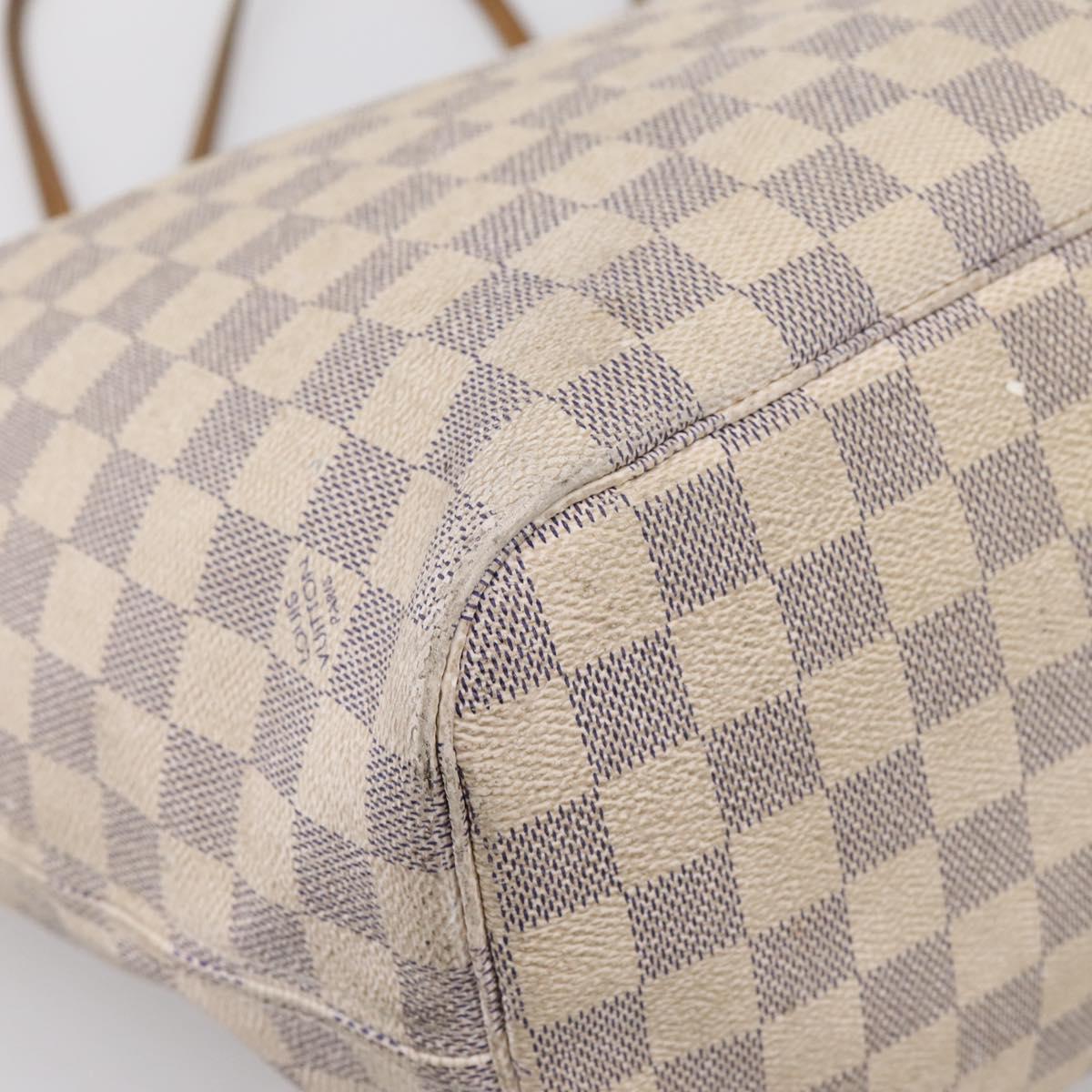 LOUIS VUITTON Damier Azur Neverfull MM Tote Bag N41605 LV Auth 197196