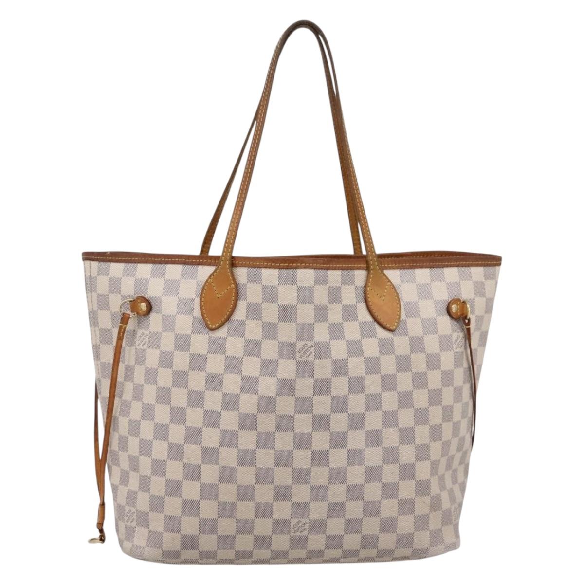 LOUIS VUITTON Damier Azur Neverfull MM Tote Bag N41605 LV Auth 197196