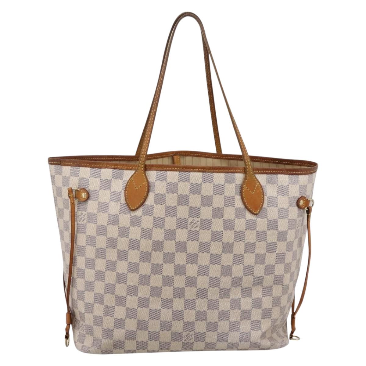 LOUIS VUITTON Damier Azur Neverfull MM Tote Bag N41605 LV Auth 197196